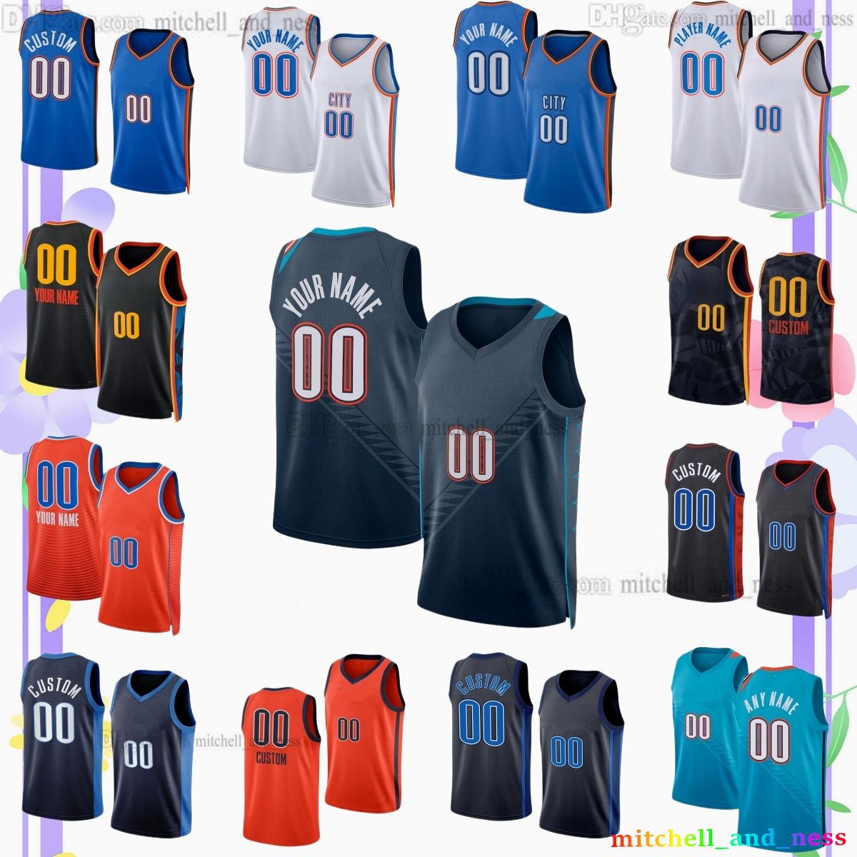 Custom New City 2 Shai Gilgeous-Alexander Printed Basketball Jersey 8 Jalen Williams 7 Chet Holmgren 25 Ajay Mitchell 11 Isaiah Joe 21 Aaron Wiggins Jerseys Shorts