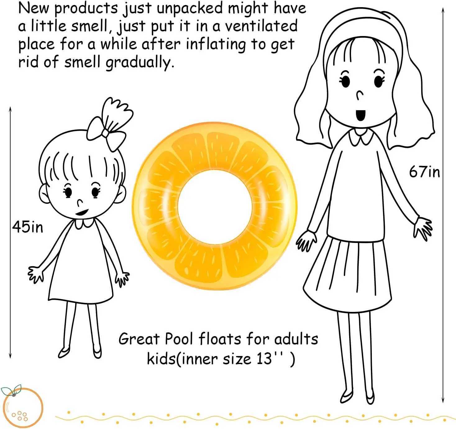 6-Pack Inflatable Pool Floats for Kids and Adults Includes 4 Fruit Rings and 2 Beach Balls Summer Swim Toys M260316