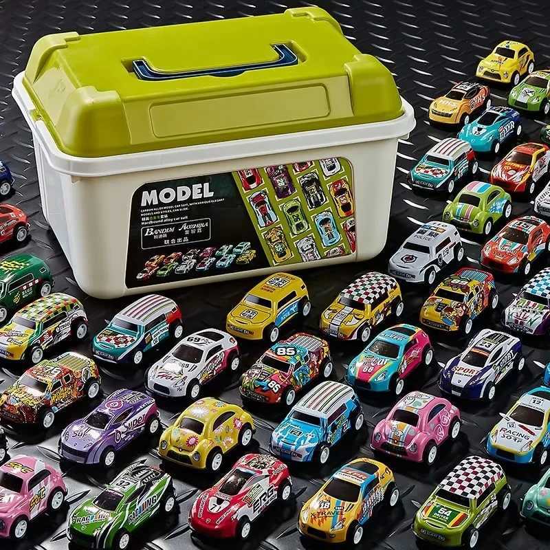 30 - 50PCS Mini Alloy Cars Model Set with Storage Box Diecast Pull-Back Vehicle Toys for Boys Gift for Christmas Birthday Gift Y260316