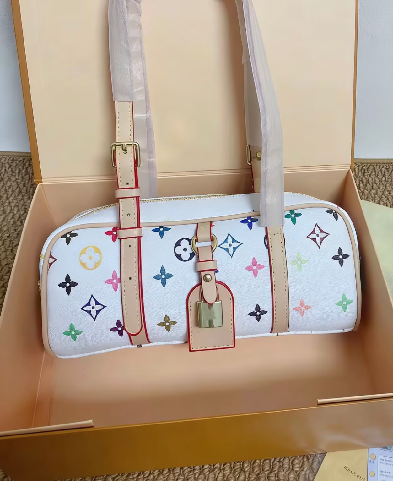 Designer Bag Women Shoulder Bag Hobos Purse Brown Flower The Tote Bag Letter Genuine Leather Bags Crossbody Handbag Lady Purse Underarm Bag