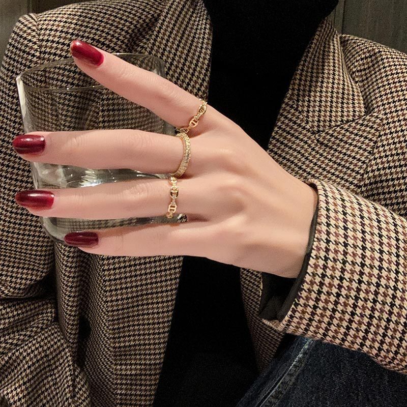 Designer Full-Diamond Index Finger Ring Trendy Women's Affordable Luxury Ring | Minimalist, Versatile Hand Jewelry