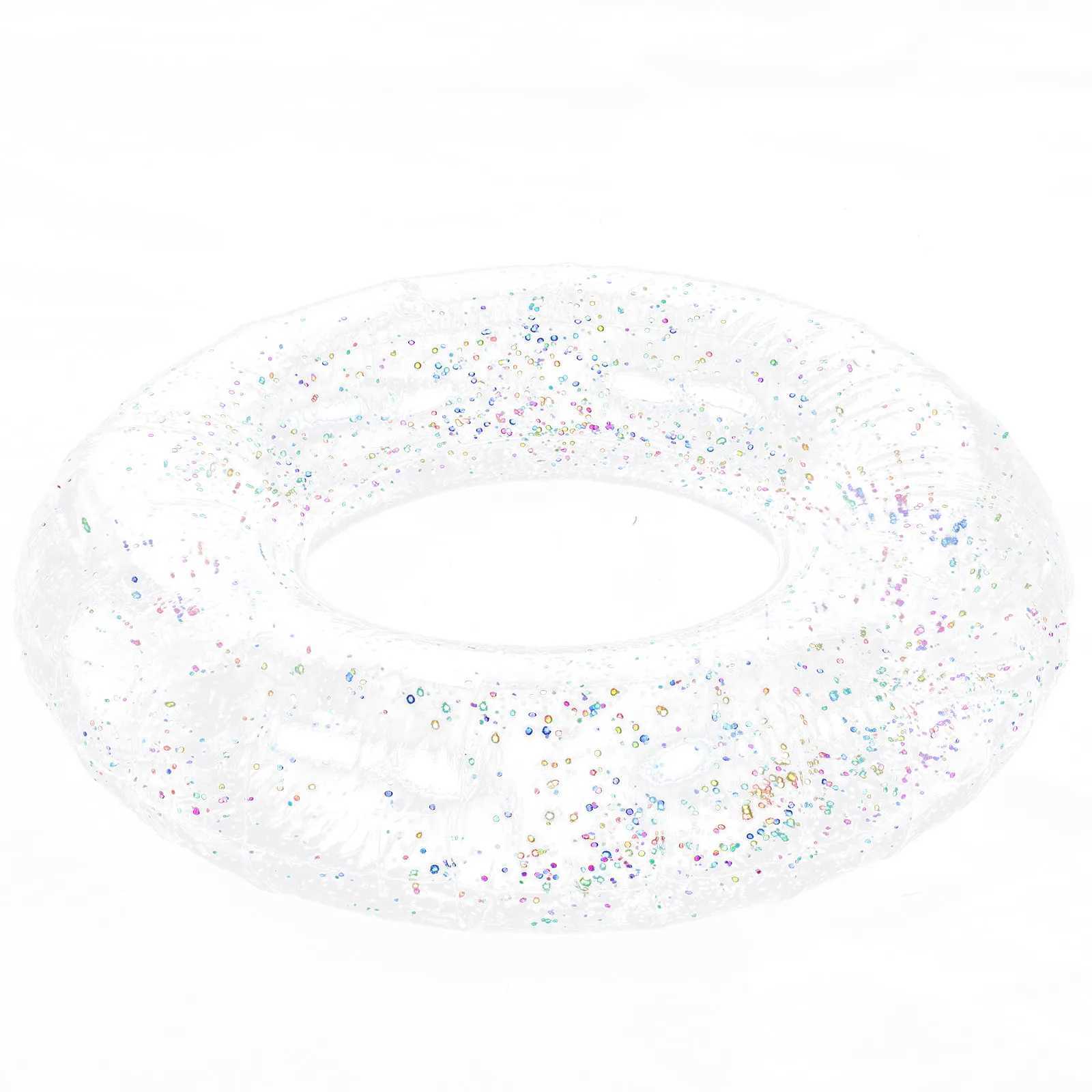 Glitter Sequins Transparent Swimming Ring Inflatable Float Tube for Adults Pool Beach Summer Leisure Easy M260316