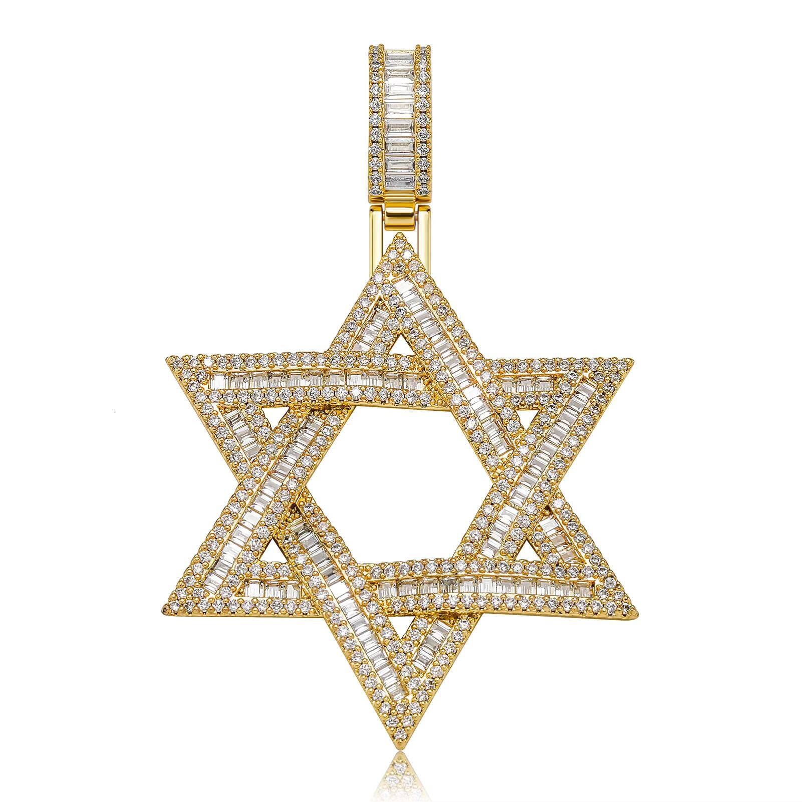 Jin Ao Tifang Zirconium Hexagonal Star Pendant David Star Versatile Necklace For Men And Women Is Selling Well In Eur