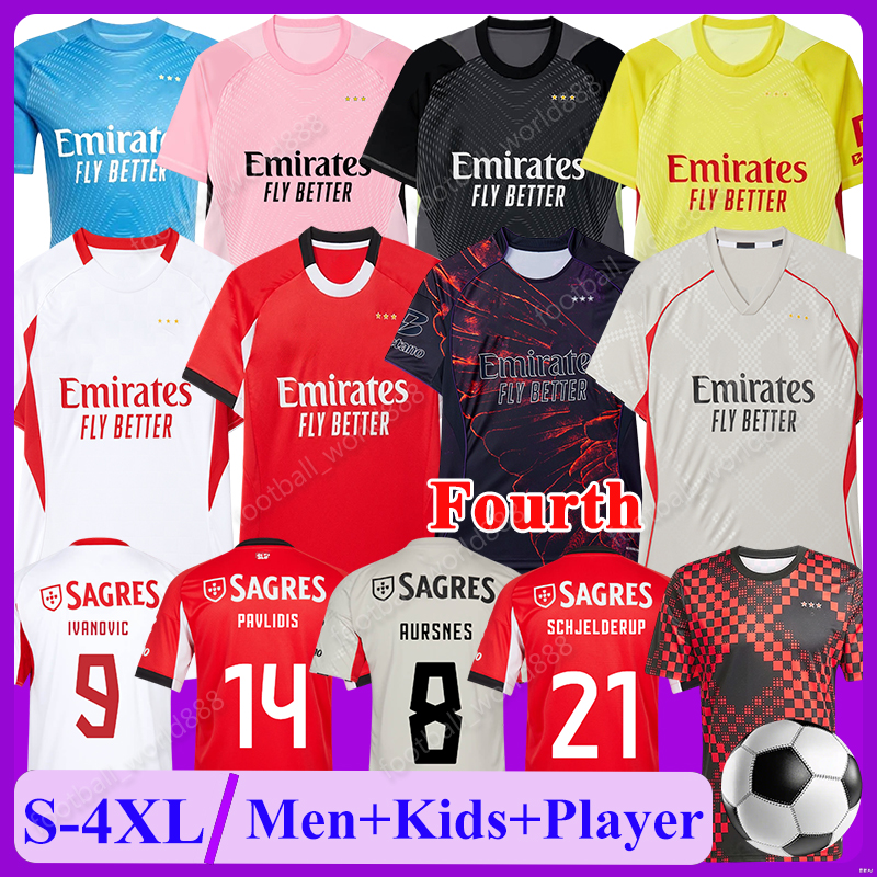 4XL Camiseta BenFicaS 25 26 Soccer Jerseys TRUBIN PAVLIDIS SCHJELDERUP IVANOVIC 2025 football shirt AURSNES G. SUDAKOV football kits BARREIRO Men Kids Kits Socks Set
