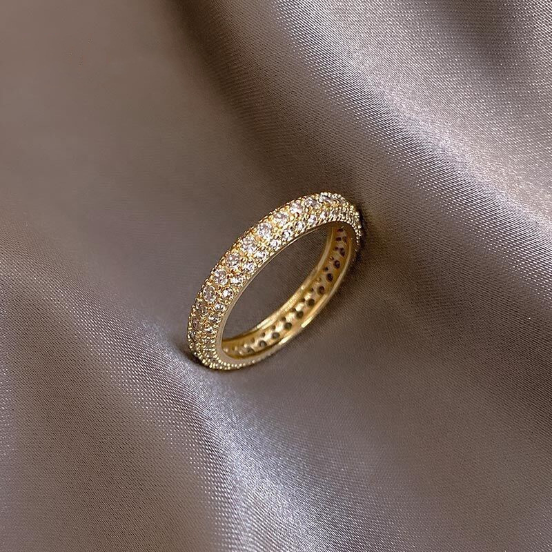 Designer Full-Diamond Index Finger Ring Trendy Women's Affordable Luxury Ring | Minimalist, Versatile Hand Jewelry