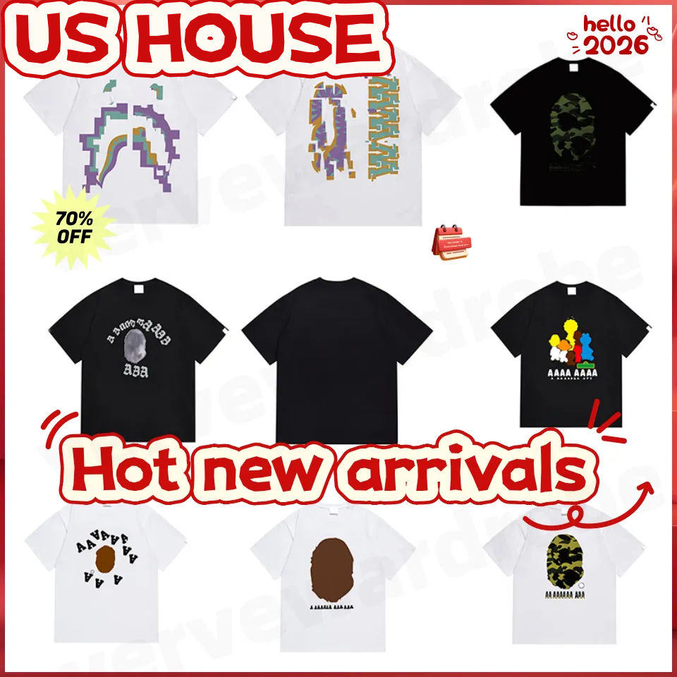 bapetshirts Designer t Shirt bapeshirt BAPS High Street Graphic T For Men Summer Classic Pattern Decoration Fashion womens Short Sleeve shark Shirts