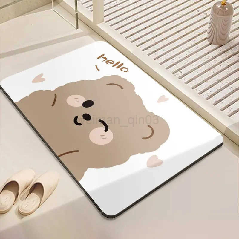 VIKAMA Simple and Cute Bathroom Floor Mat Water Absorbing and Anti Slip Toilet Entrance Quick Drying Bathroom Carpet H260316
