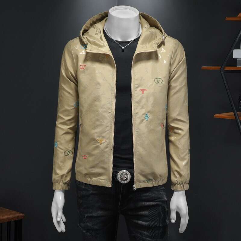 Spring New Fashion Personalized Printed Hooded Jacket Men Trendy Brand Casual Plus Size Slim Fit Coat For Men Luanyun