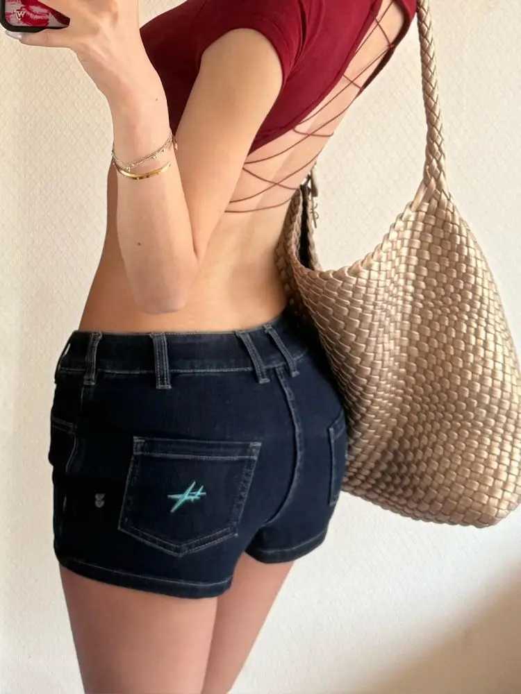 Korea High Street Low Waist Skirt Female Hottie Retro 90s Y2k Millennial Style Versatile Sexy Hip Wrap Ultra Short Denim Skirt M260316