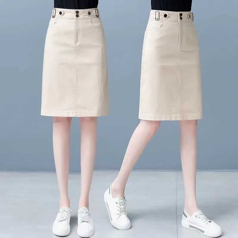 Short for Women New Spring Summer Skirts for Women High Waist Slimming Hip Fashion Versatile A-line One-step M260316