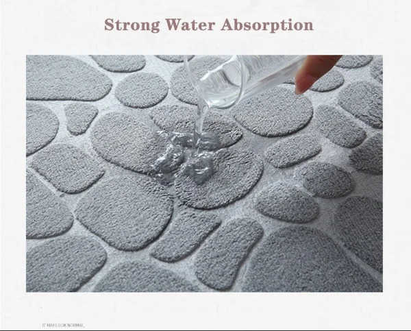 Cobblestone embossed door mat non-slip absorbent bath mat Floor decoration mat Shower room bath mat coral wool sponge mat H260316