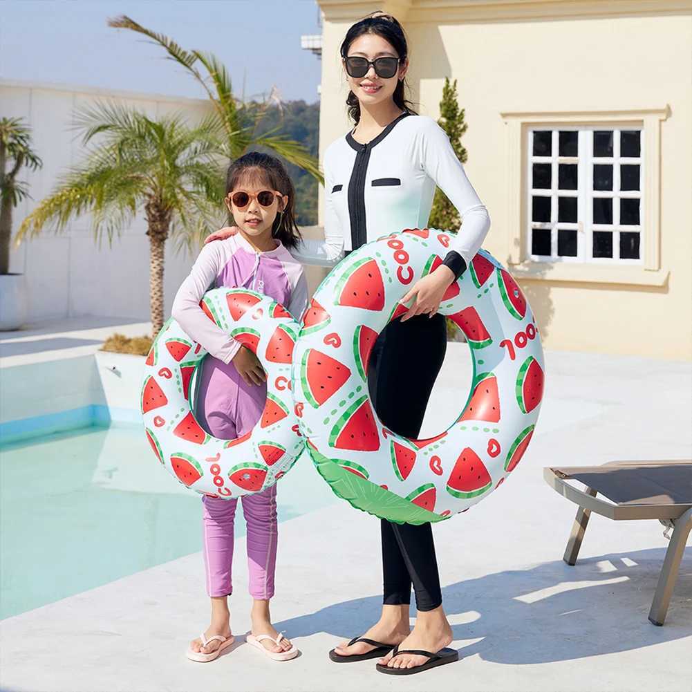2Pcs Watermelon Pattern Inflatable Swim Ring Pool Floating Rings Leakproof Swimming Rings Floaties Swim Float Tube Pool Accessor M260316