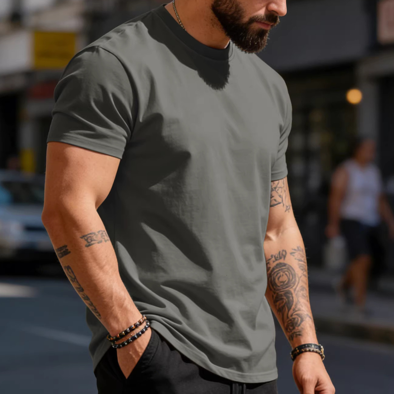European And Designer T-shirt American Summer Solid Color Round Neck Pure Cotton Casual Sports Solid Color Simple Short Polo Designer Hoodie Sleeve Top