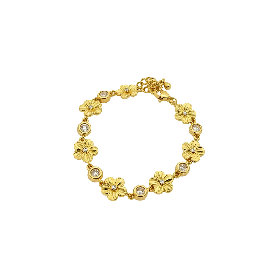18k real gold plated zircon flower bracelet, fashionable versatile, stylish and unique design, niche jewelry for women - view 8