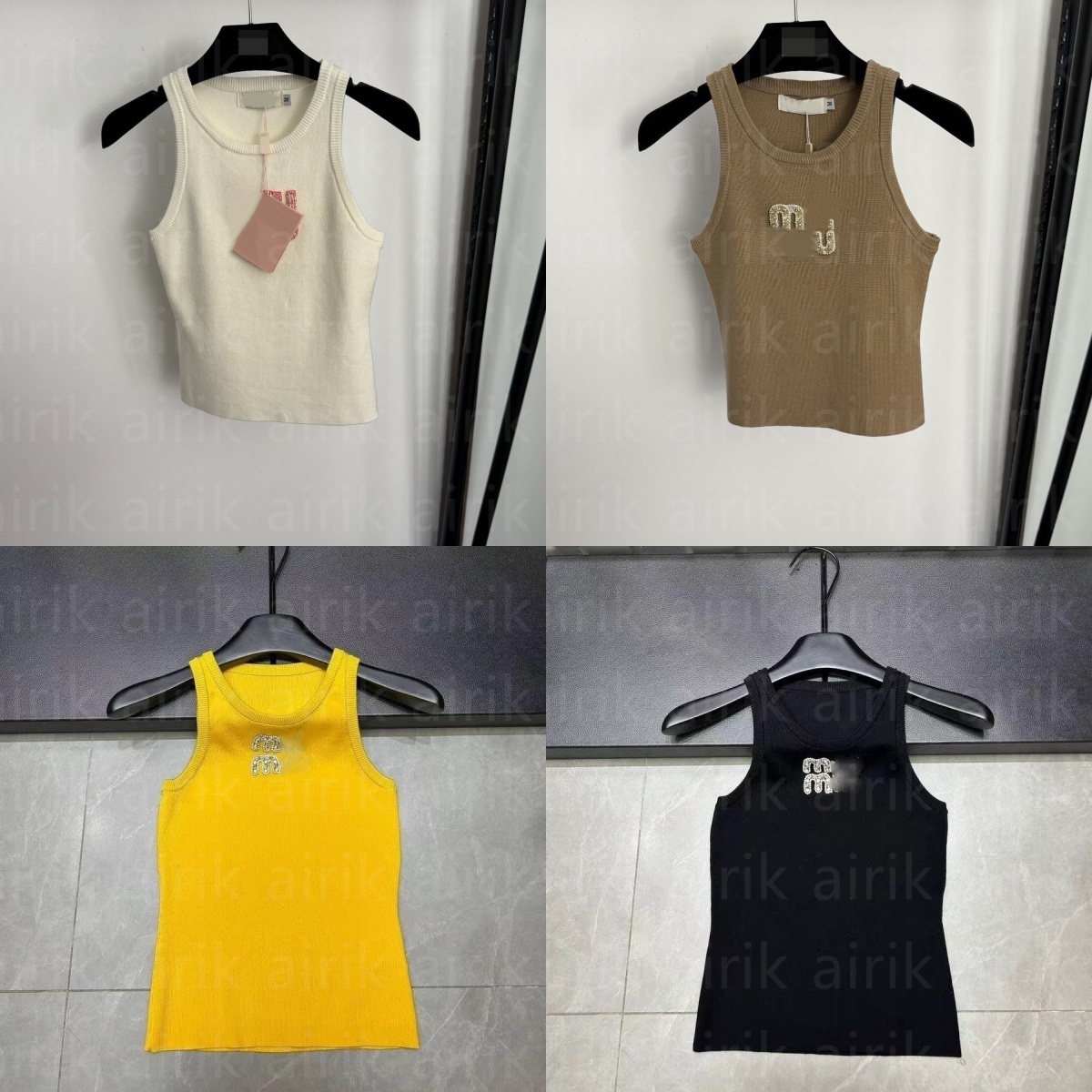 Woman Designer mm Vests Tshirts Summer Womens T Shirt Tanks Diamond Embroidery T-Shirts Printed Tees Tops Short Outwears Street Round Nexk Shirt Sleeveless