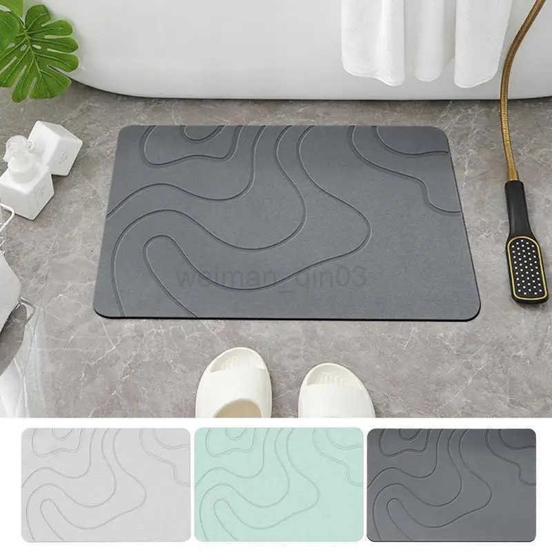 Shower Entrance Doormat Absorbent Stone Bath Mat Diatomite Stone Bath Pad Non-slip Bathroom Rug Quick Drying Bath tub Floor Mats H260316