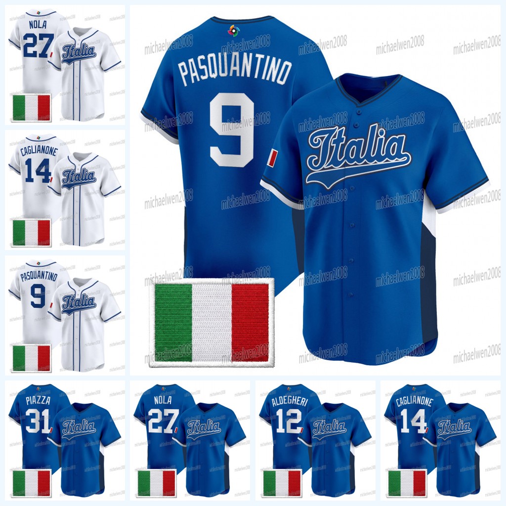Team Italy 2026 World Baseball Classic WBC Baseball Jersey Aaron Nola Vinnie Pasquantino Jac Caglianone Dante Nori Kyle Teel Jonathon Berti Zach Dezenzo Custom