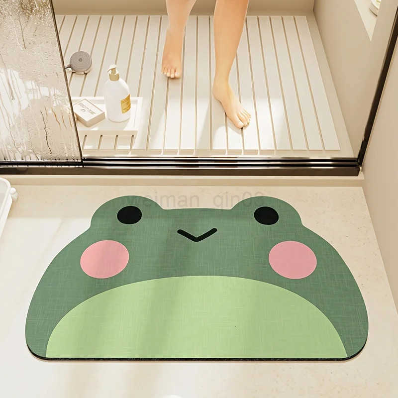 VIKAMA Cute Frog Pattern Bathroom Floor Mat Bathroom Shower Room Water Absorption Anti slip Carpet Home Decoration H260316