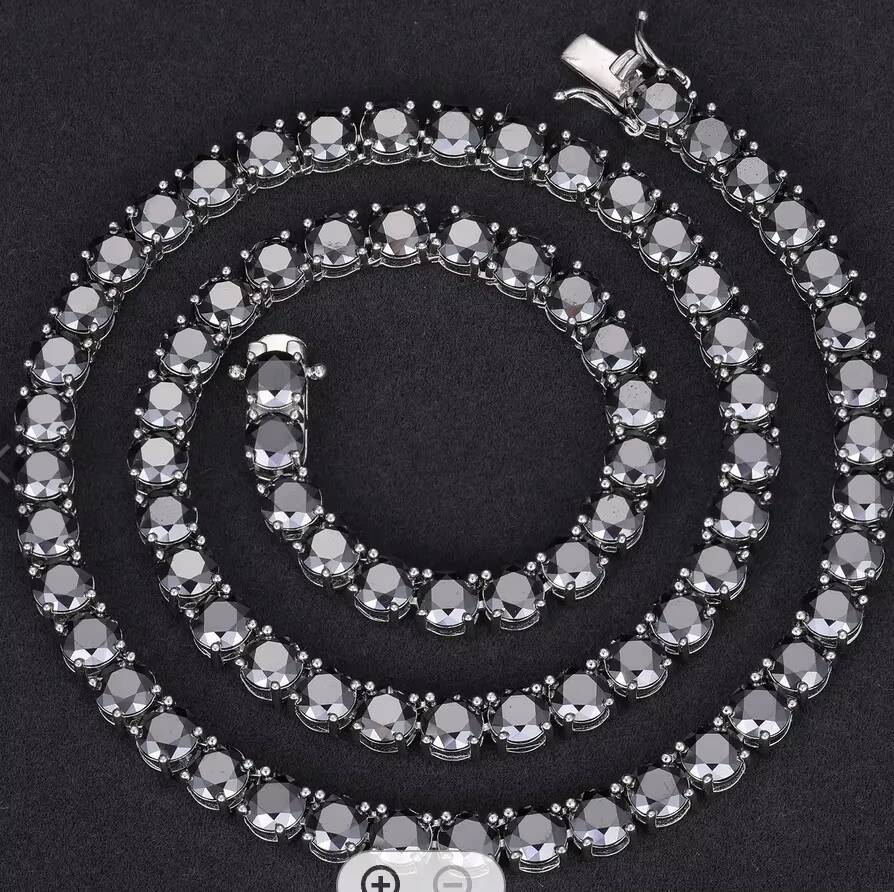 925 Silver Rhodium Plated White Moissanite Classic Certified Necklace for Women Girls Party Daily Wear