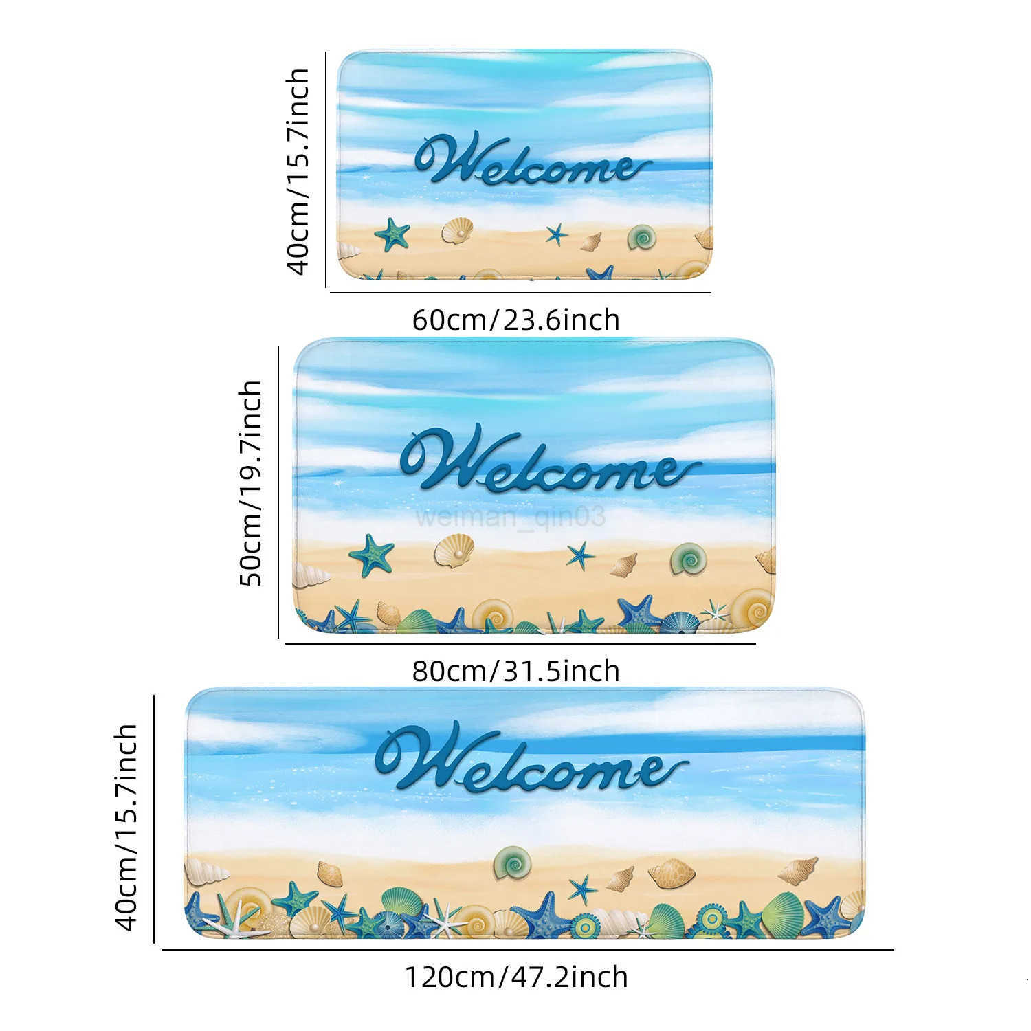 1 beach shell pattern entrance floor mat-non-slip stain resistant polyester carpet bathroom quick bath mat best choice for Chr H260316