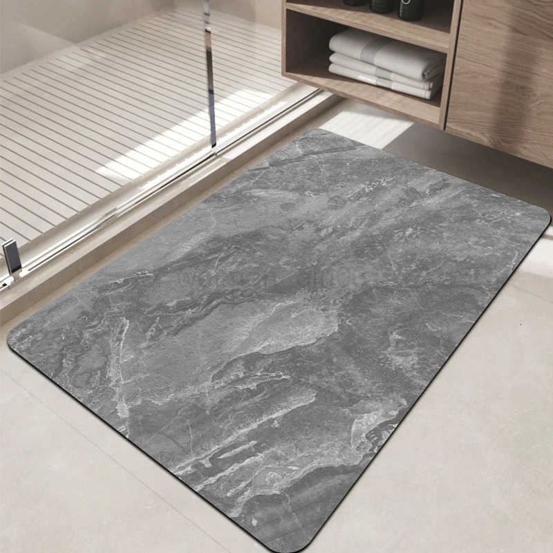 Super bathroom absorbent floor mat entry-level bathroom door non-slip mat dirt-resistant diatom mud absorbent mat large size H260316
