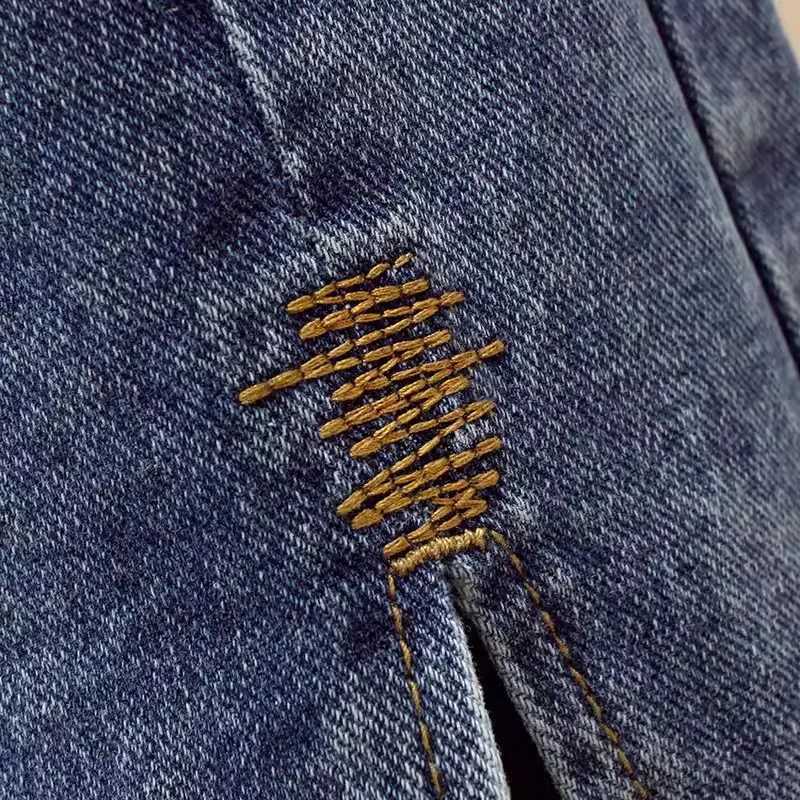 High waisted Denim Skirt Women Casual wear Spring/summer 2025 New Slim Split Buttocks wrapped A-line Skirts Female M260316