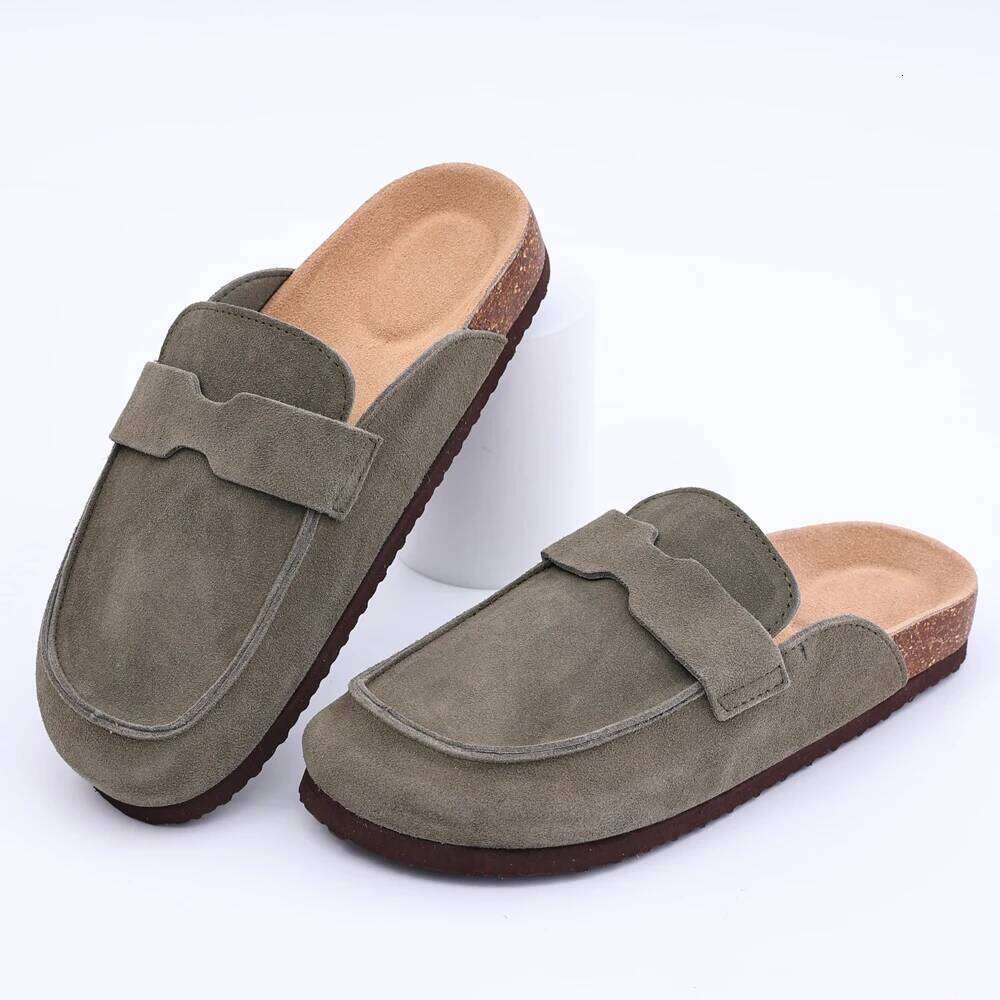 2026 Pallene For Women New Unisex Classic Cork womens slippers Sandals Fashion Cow Suede Clogs Mules Men Outdoor Beach Slippers