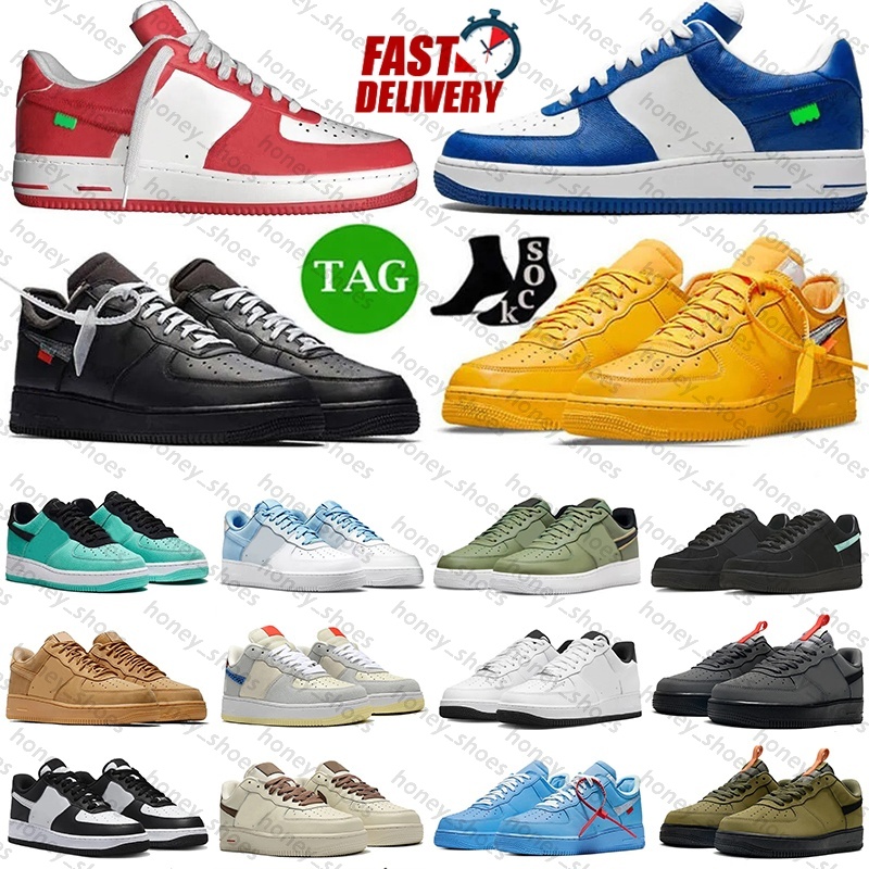2026 Running Shoes Designer One 07 Classic 1 Triple Black White Ts Cactus Jacks Orange Skeleton Plant Flea Market Cpfm Leather Sneakers Men women Shadow Big Size 13 H14