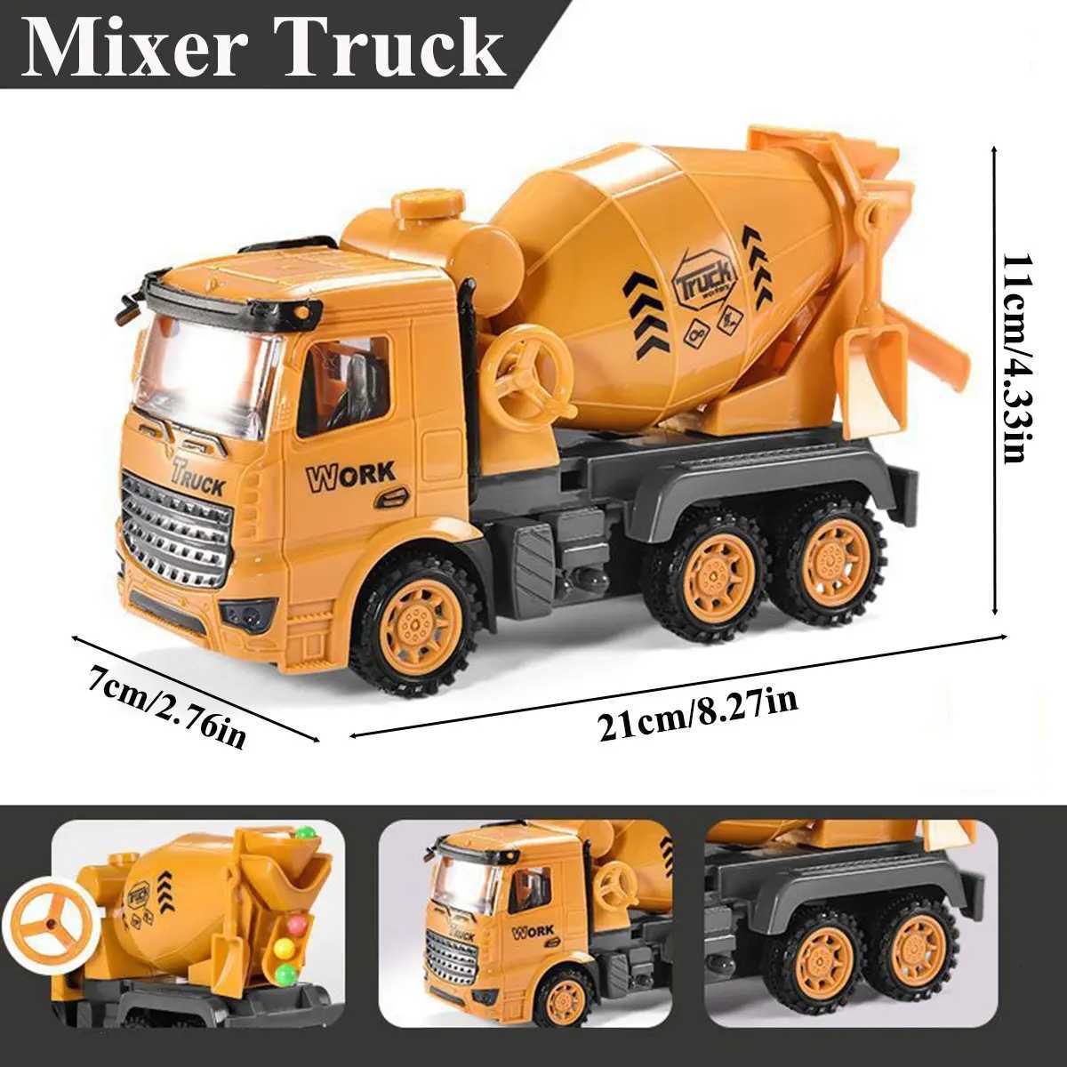 1 PCS Engineering Vehicle Toy for Children Inertial Model Play Plastic Car Kid Mixer Truck Crane Bulldozer Excavator Boy Gift Y260316