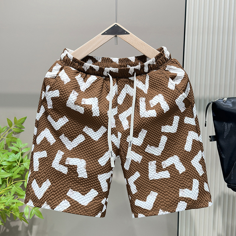 2026 New Designer Luxury Brand Beach Shorts Summer Pentagram Shorts Fashion New Loose Color Blocked Casual Sports Men's Fashion Breathable Shorts