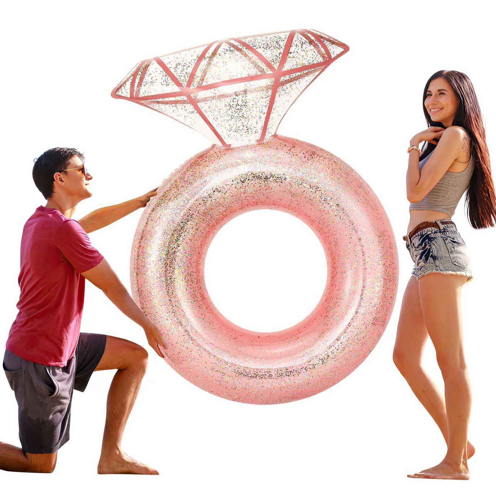 HeySplash Pool Floats Inflatable Diamond Ring Pool Float arge Engagement Ring Floatie for Bachelorette Party Swim Tube Toy Raft M260316