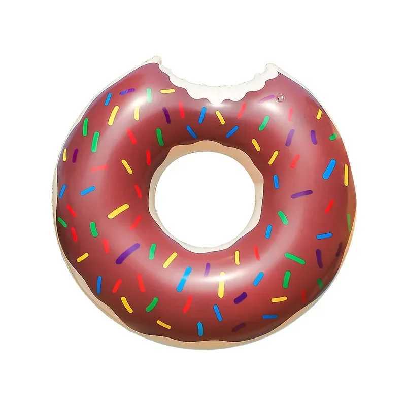 InflatabLE Donut Swim Ring - Cute and brown pool float for adults fun summer swim ring for beach and Backyard swimming M260316