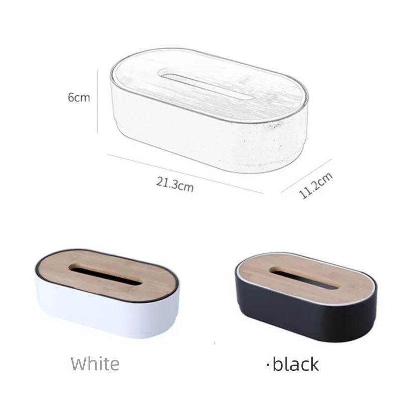Cover Bamboo Toilet Napkin Holder Case Dispenser & Paper Towel Storage Box Tissue Boxes