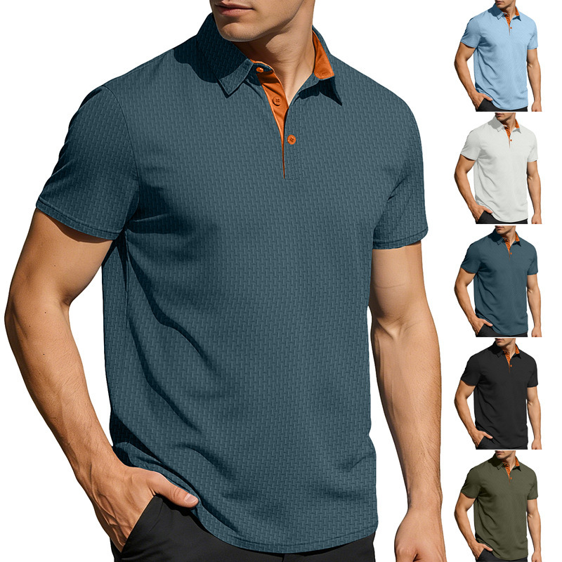 European And Designer Polo Hoodie American Designer T-shirt Summer Icefeel Men's Shortsleeve Collar Buttoned European And American Stretch Casual Polo
