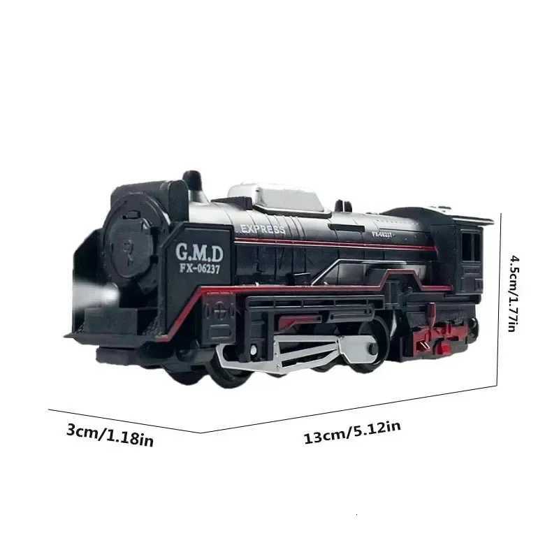 Retro Electric Freight Steam Train Toy Set - DIY Assembly Railway Track Light Sound Smoke Simulation Childrens Gift Y260316