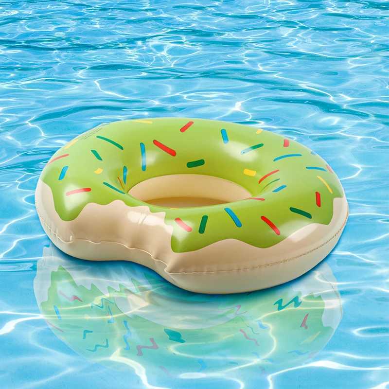Inflatable Donut Swimming Ring Giant Pool Float Toy Swimming Pool Float Bathing Pool Toy Party Decoration Bar Coasters M260316
