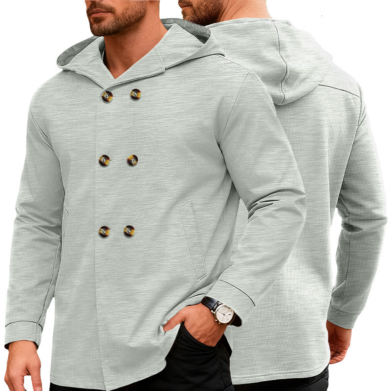 Bestselling European Designer Hoodie And Designer T-shirt American Men's Midlength Polo Slimfit Hooded Casual Sports Solid Color Coat