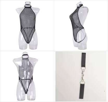 Sexy Girl Erotic Bodysuit Fishnet Transparent Mesh Body Sensual See Through Sissy Bodystocking Crotch Open Sex Jumpsuit