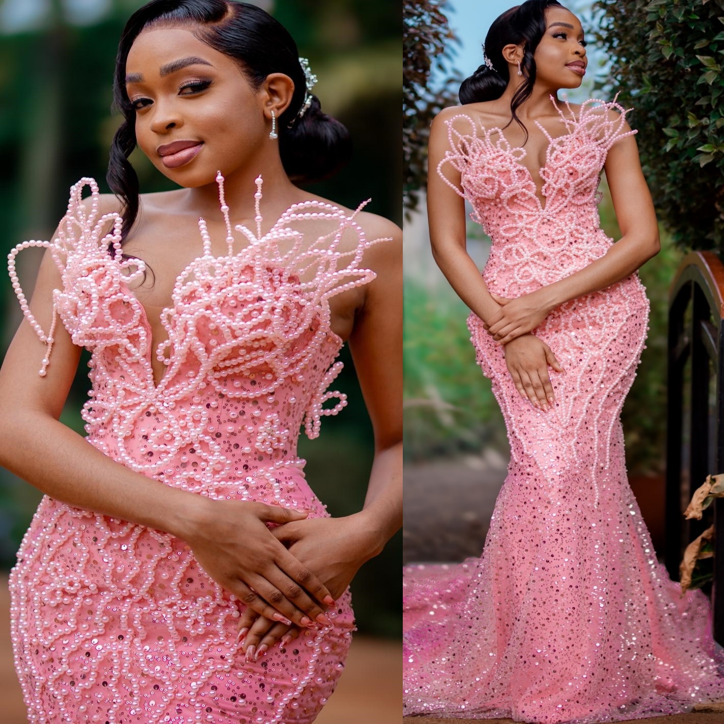 2K26 Pink Prom Dress 2026 Mermaid Prom Dress Sequined Pearls Sweetheart Sparkly Evening Dresses Birthday Party Formal Receiption Gowns Dresses ZJ064