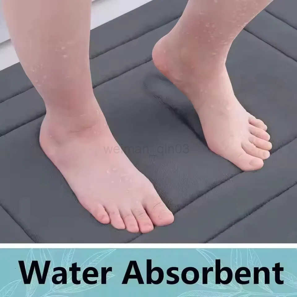 Memory Foam Bathroom Floor Mat Super Absorbent Ultra Soft Bath Rug Non-Slip Machine Wash Comfort Carpet For Bathroom Floor H260316