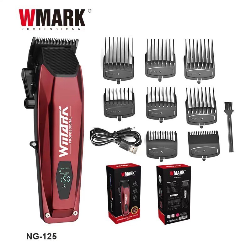 WMARK NG-125 Professional Electric Hair Clipper 7500RPM Rotary Motor Oil Head Hair Salon Trimmer Suitable for Mens Blade 5 Adjustment 241119
