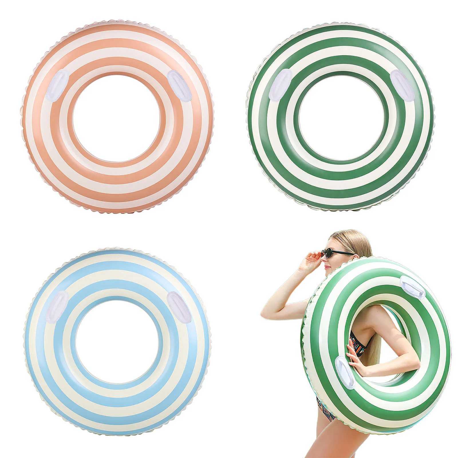 32 Inch Pool Tube With Handles Retro Orange Green Blue Swim Pool Rings Inflatable Float Loungers Tube Buoyancy Belt for Adults M260316