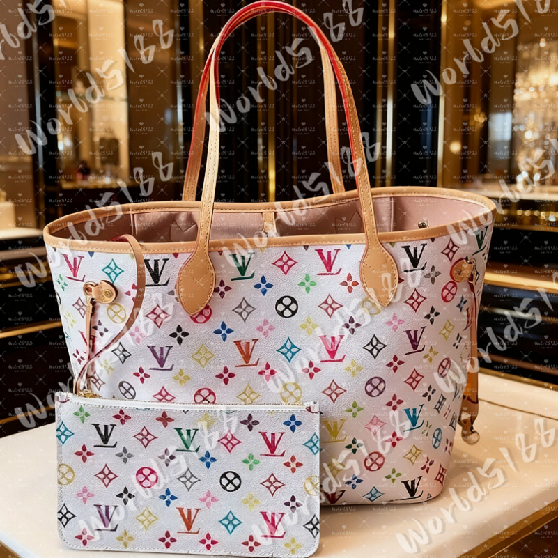 2pcs High qualitys Women bags Luxurys Handbags Ladies Designer Composite Bags Lady Clutch Bag Shoulder Tote Female Purse Wallet Handbag MM Size