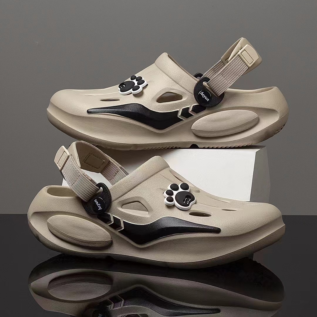 Teenagers for Men Women Chunky Sole Clogs Gray Green EVA Non-slip Outdoor Hiking Slippers Casual Sandals Beach Pool Slippers Streetwear Shoes Free shi