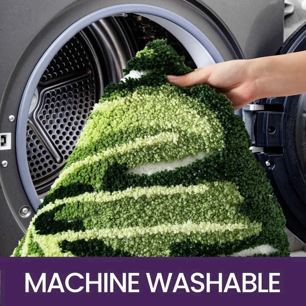 Leaf Bathroom Rugs Monstera 235x315 Tropical Plant Shaped Bath Mat Green Washable Shower Floor Bathmat Toilet Carpet Non Sl H260316