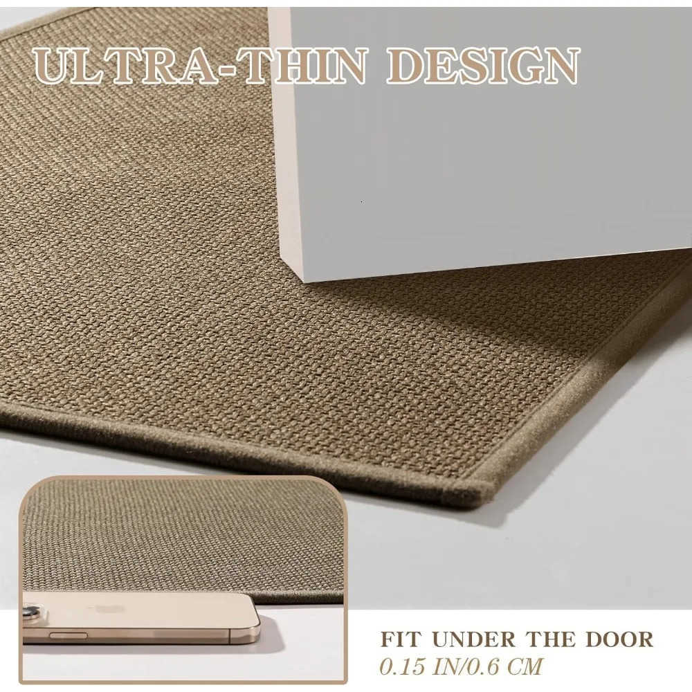 Bathroom Rugs Mat 24x17 Ultra Thin Non Slip Bath Mat Small Quick Dry Absorbent Bath Mat for Bathroom Floor Dark Beige 24x1 H260316