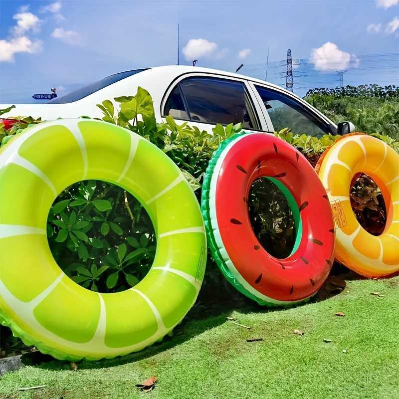 Swimming Ring Fruit Styling Adult Swimming Ring Summer Swimming Essential Supplies Beach Pool Floatation Ring Without Pump M260316