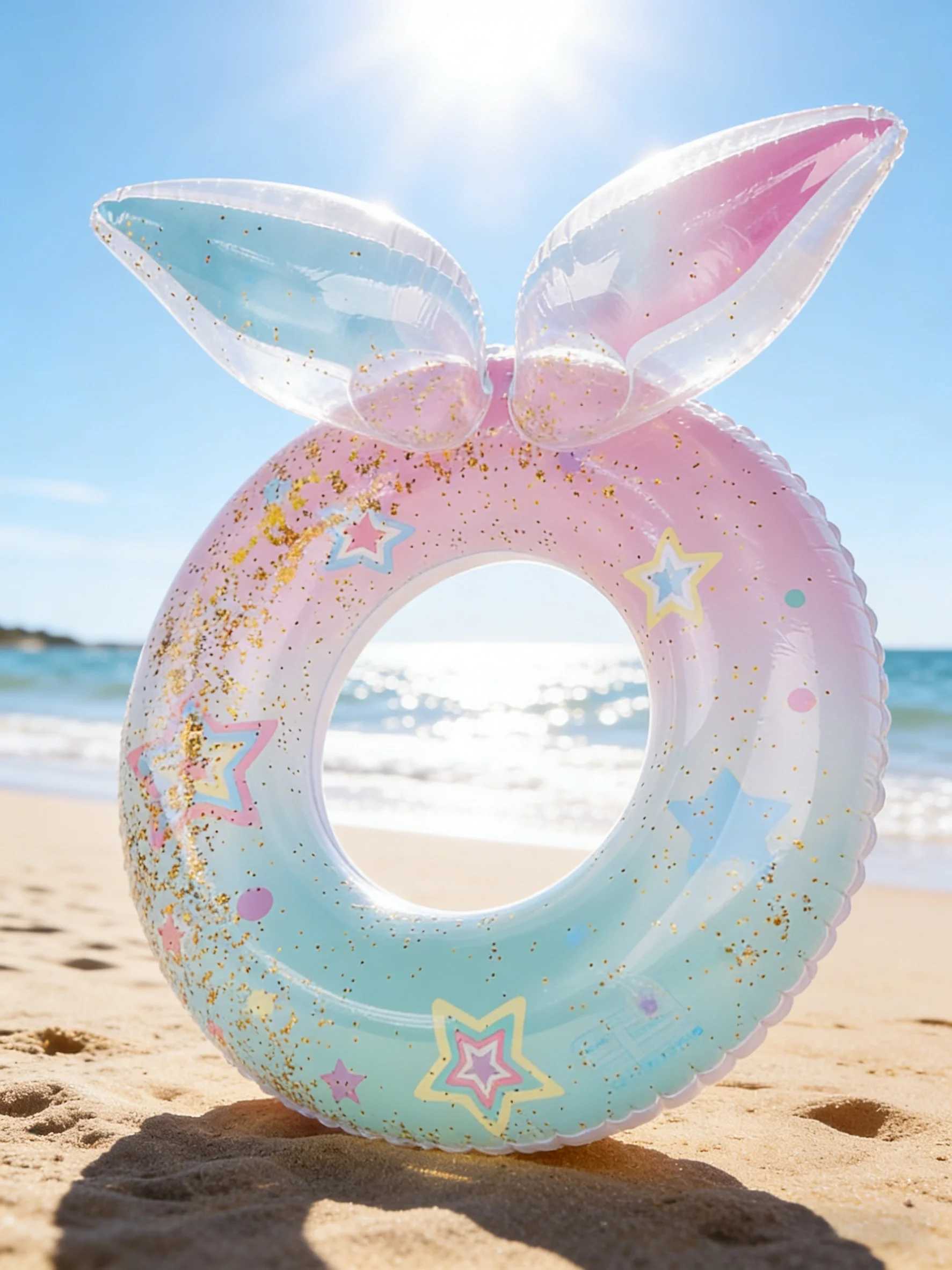 1pc sequined fish tail swimming ring for summer pool elegant and shiny fish tail float ring for pool entertainment activities M260316