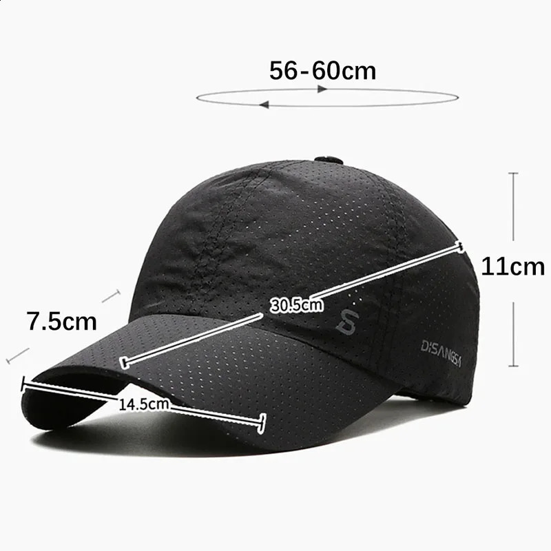 Men Women Mesh Moisture-Waging Quick Dry Baseball Cap Male Summer Female Originality Adjustable Breathable Sun Visor Fishing Hat 260311