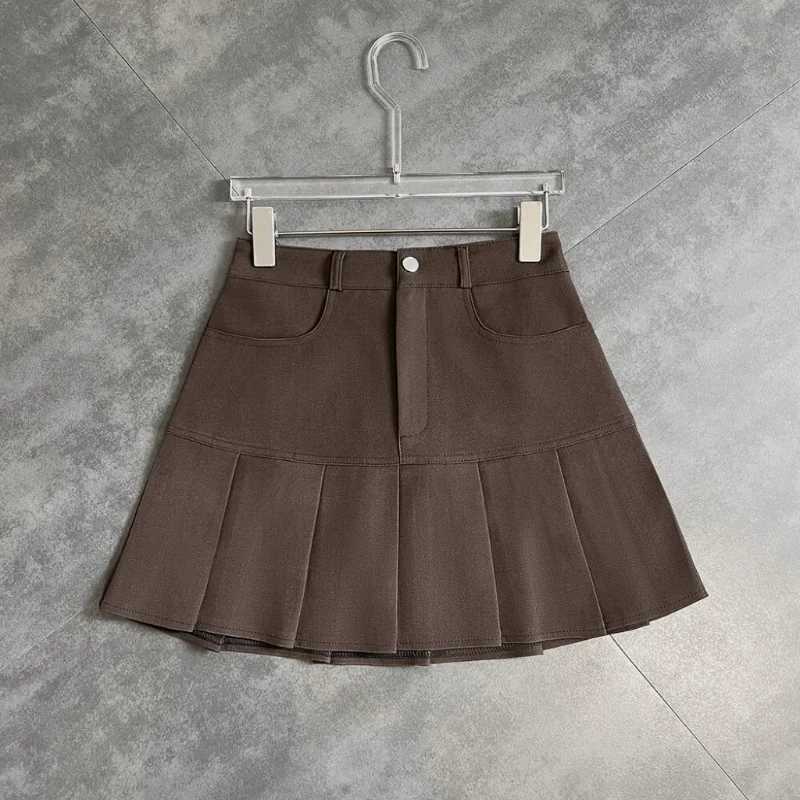 Pleated Skirt Women Y2k Harajuku White Short Skirt Uniforms Safety Pants Summer Solid Color Casual Mini Skirt Fashion M260316